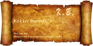 Kolin Bernát névjegykártya